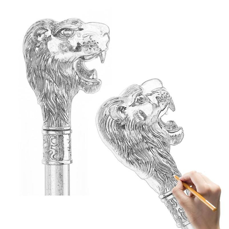 Sabie-Baston Cap de Leu Cu Design Elegant, cu Lama Ascunsa