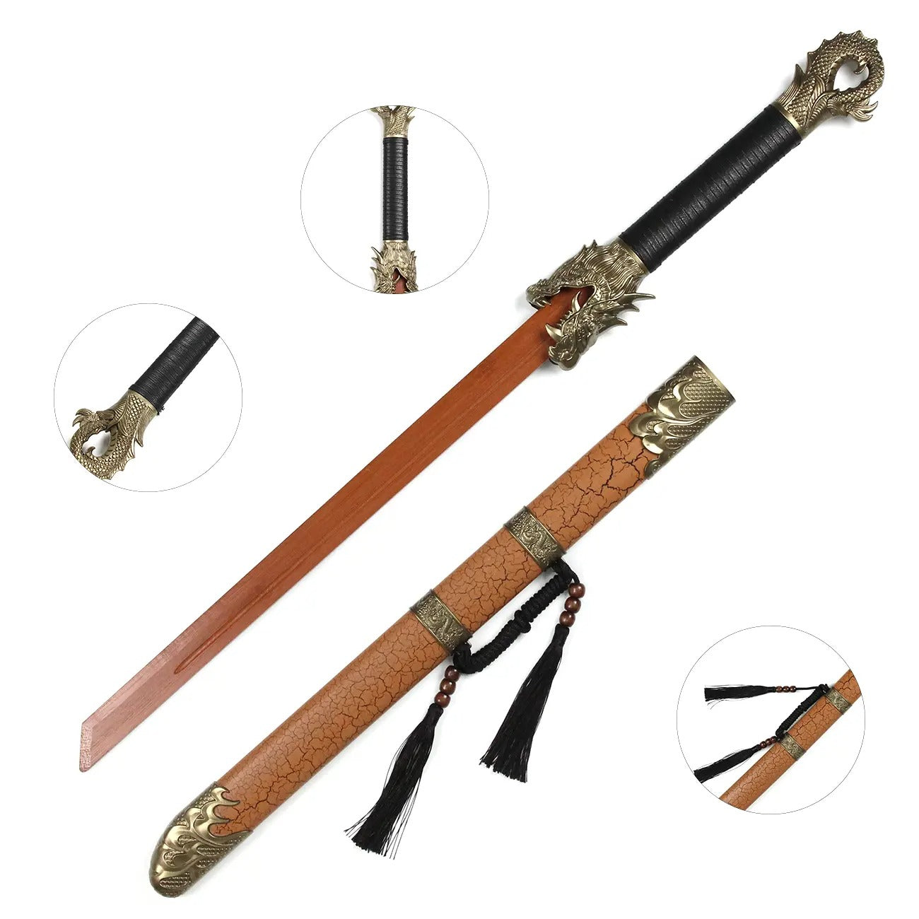 Sabie Traditionala Shaolin, pentru Panoplie, Lemn de bambus, 105 cm