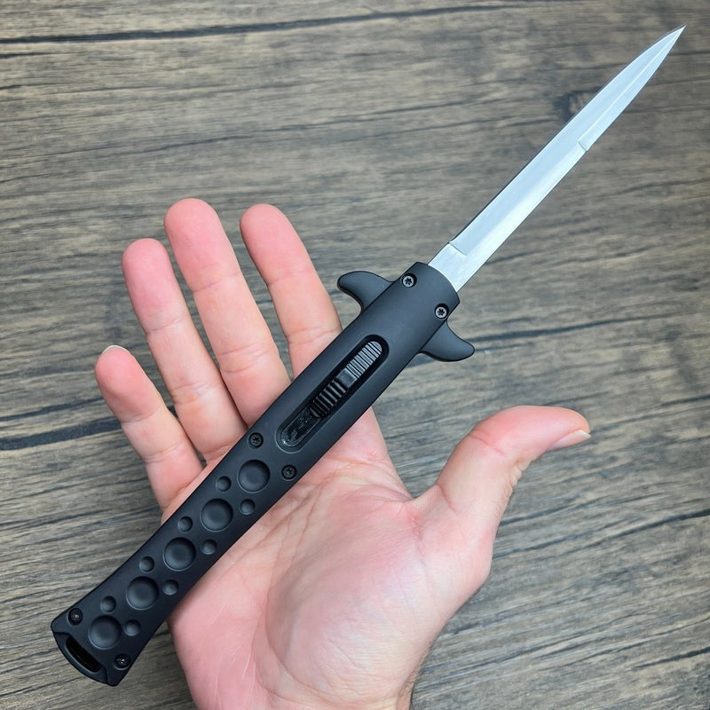 STILETTO Style Automatic Knife, Sheath Included, metal case, f resistant