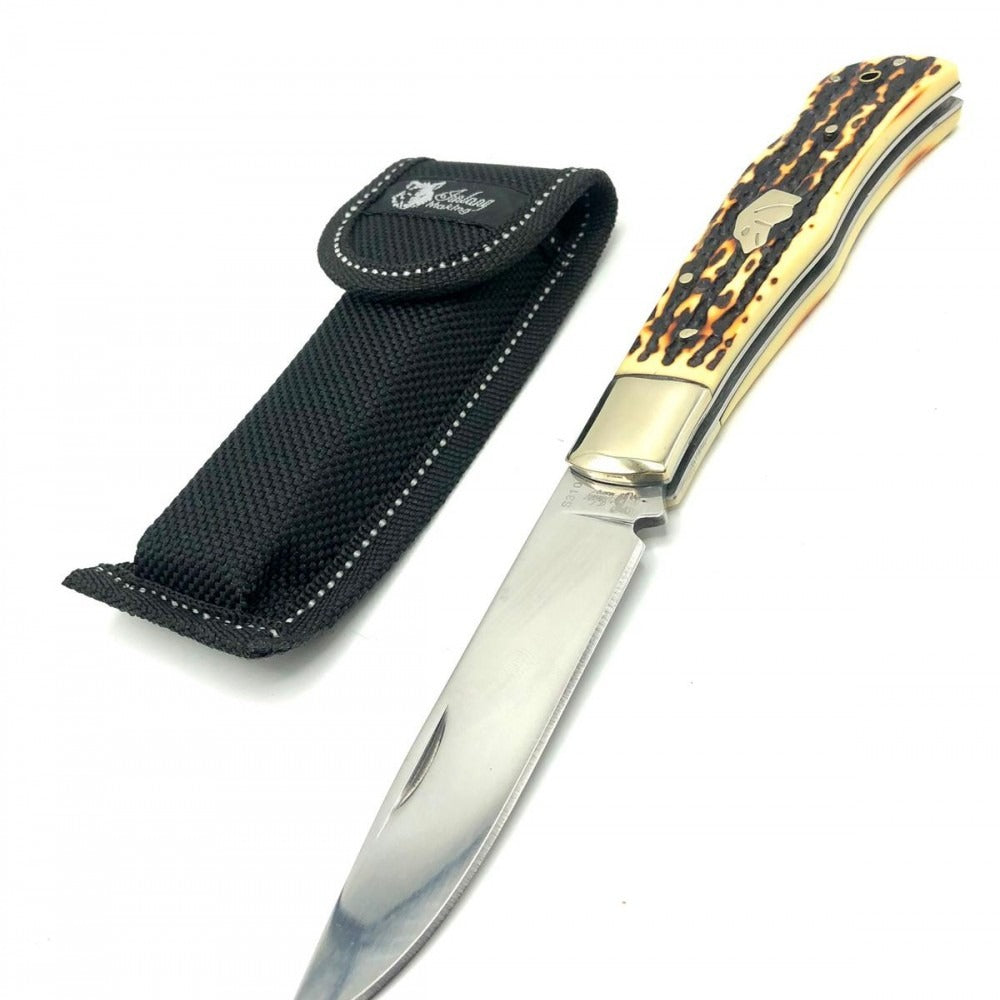 Kézi tollkés, Szarvasagancs-utánzat nyél, 23 cm