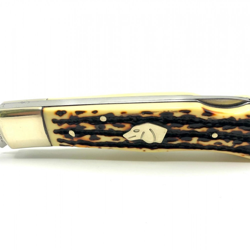 Kézi tollkés, Szarvasagancs-utánzat nyél, 23 cm