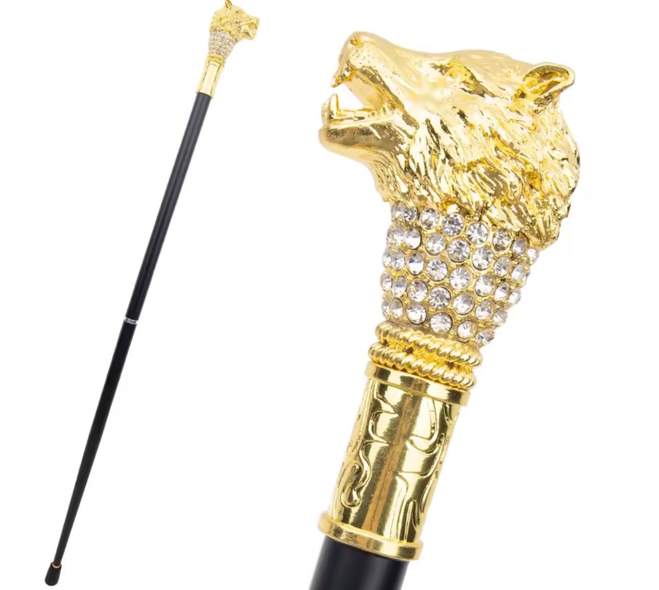 Sabie-Baston Cap de Leu Auriu, cu Lama Ascunsa