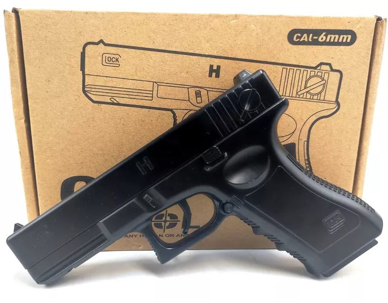 PistoI AirSoft Glok, cu bile plastic, 310g, 18+ ani, Negru, 1000 bile incluse