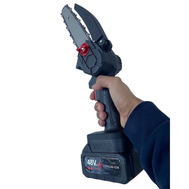700W Portable Electric Chain Saw, 48V 5000mAh | 2 Batteries + 2 Chains | 6”