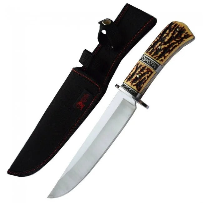Professional knife with imitation deer antler handle, 30 cm