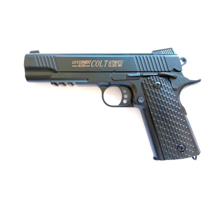 PistoI Airsoft Colt’s K35 cu Manson si cadru Metalic, Calibru 6 mm, 1000 Bile