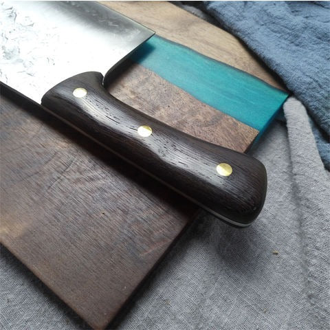 Satarul Bucatarului, Lucrat Manual, Twist Blade, 33 Cm, Otel Inoxidabil, Maro