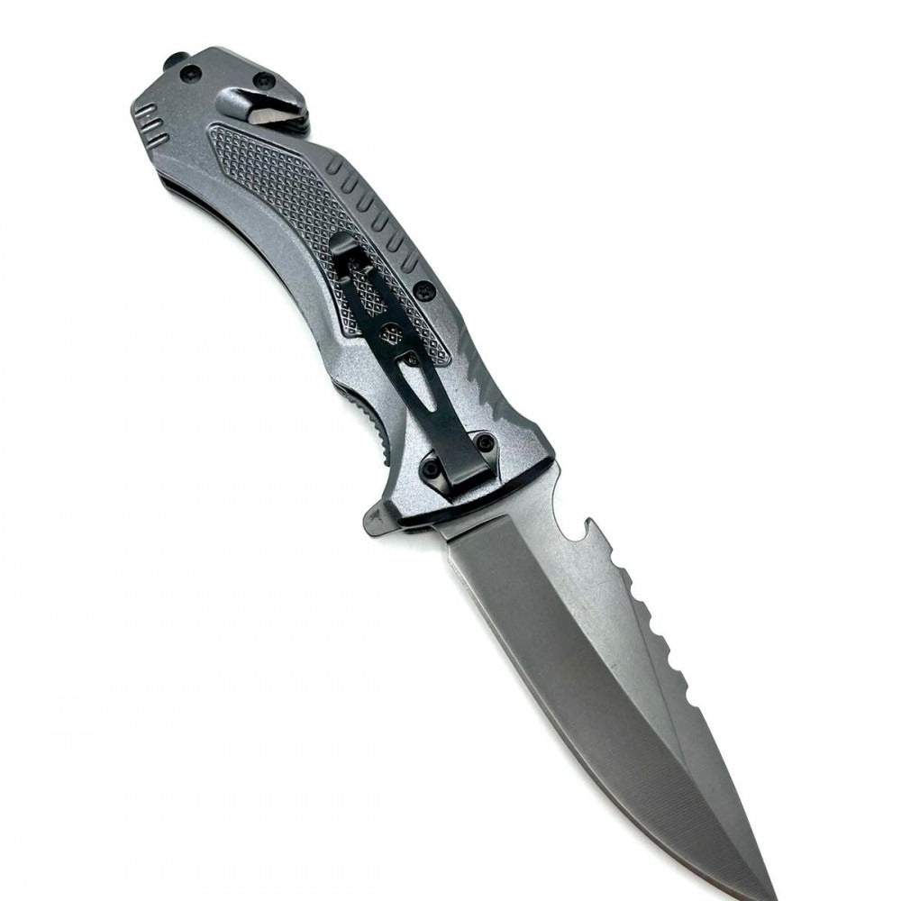 Briceag Jeep, 23 Cm, Prindere La Curea, Desfacator Sticla, Cutter De Taiat Centura