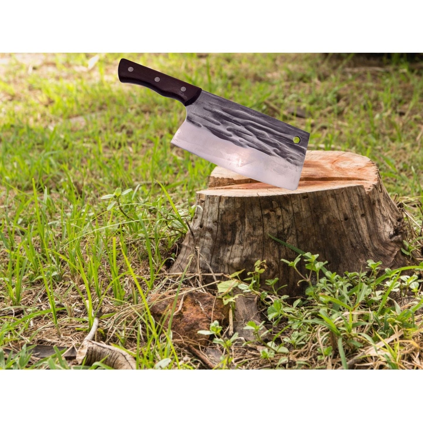 Satar Macelar: Forjat Manual, Otel Inoxidabil cu Carbon, Maner Lemn, Full Tang 30 cm