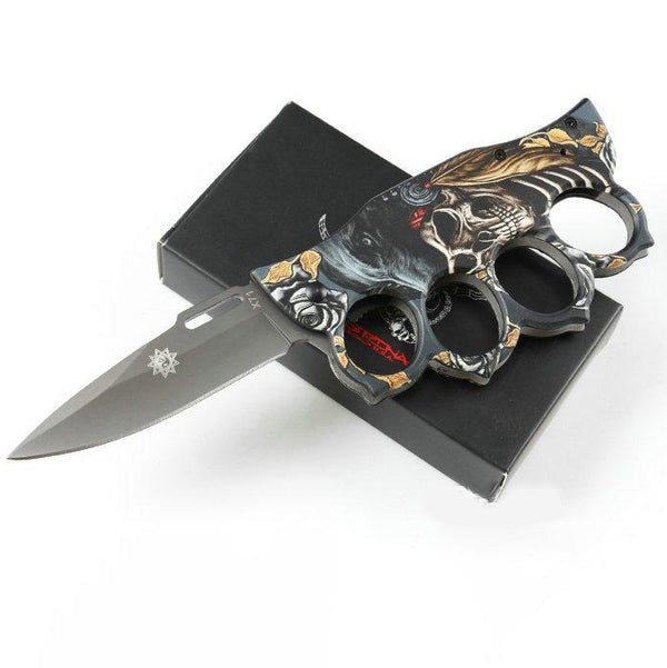 Pumnal Rozeta cu Briceag, Autoaparare, Cap de Mort