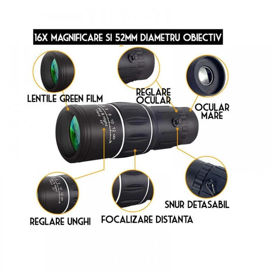 Professional Monocle 16x52: Clear details at a distance