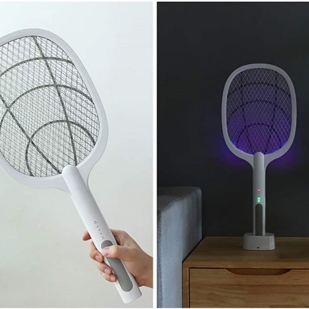 Paleta Electrica Anti Tantari Si Insecte 2in1cu Lumina Inclusa, Stativ Birou, Utilizare Manuala Sau Automata Acumulator 2000mah 3500v