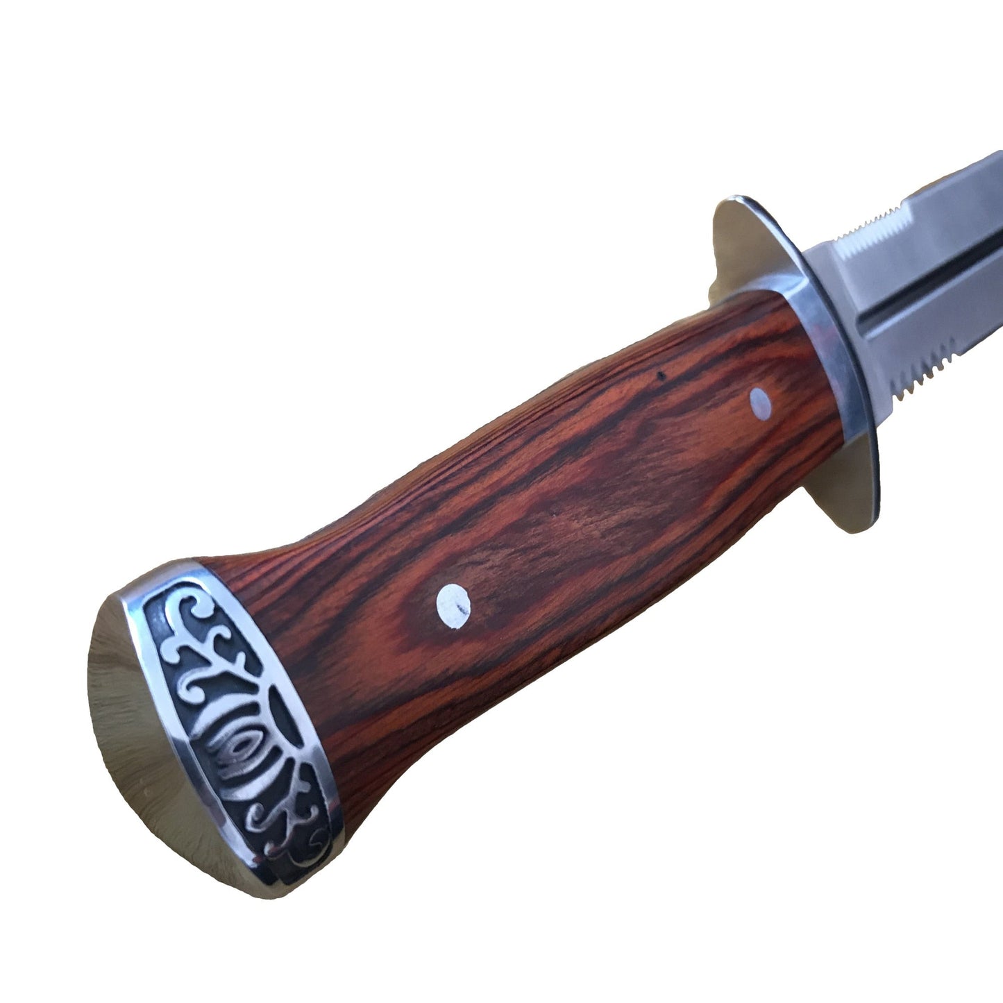 Cutit de Colectie Predator, Lama Dubla cu Insertii Zimtate, Varf de Lance, Full Tang cu Husa Inclusa