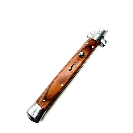 Stiletto Automat cu Buton, Maro si Negru, 21cm, 25cm, 34cm