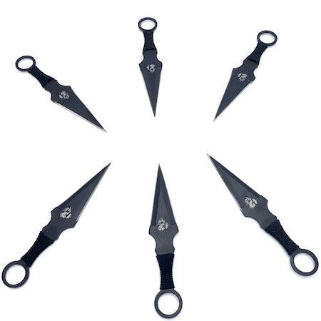 Set 6 Cuțite Tip Kunai pentru Aruncat la Țintă, culoare Argintiu, 15 cm X 2 cm