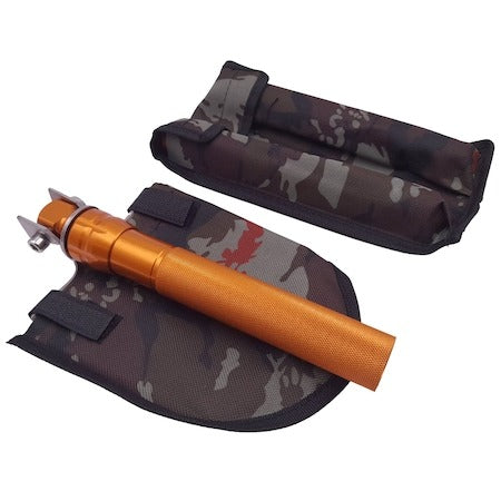 Lopata Multifunctionala 10 in 1, Fabricata din Otel Inoxidabil, Lungime 76 cm, Culoare Portocaliu