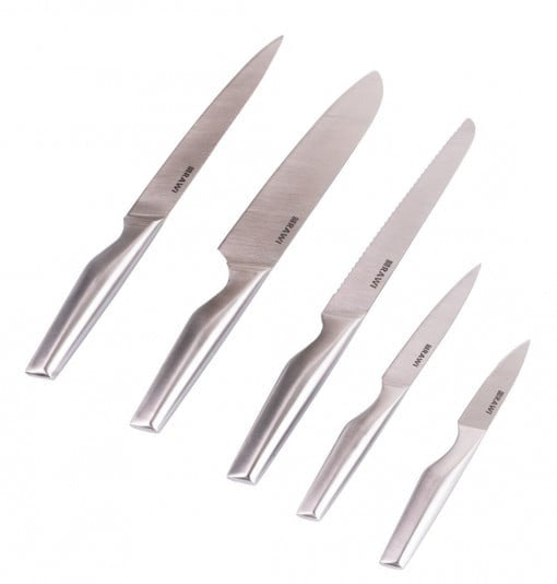 Set cutie cu suport din lem (5 cutite)