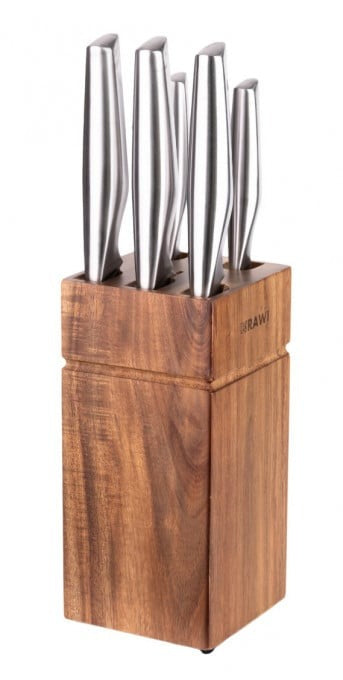 Set cutie cu suport din lem (5 cutite)