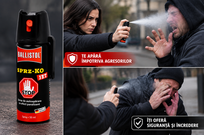 Spray paralizant cu piper BALLISTOL Pfeffer-KO Jet (50 ml) raza 4-5 m
