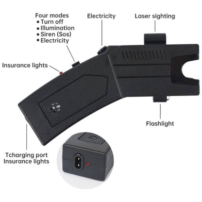 Pistol Taser cu Electrosoc , Lanterna led , Alarma si laser  , 6 rezerve plus toc pentru pistol