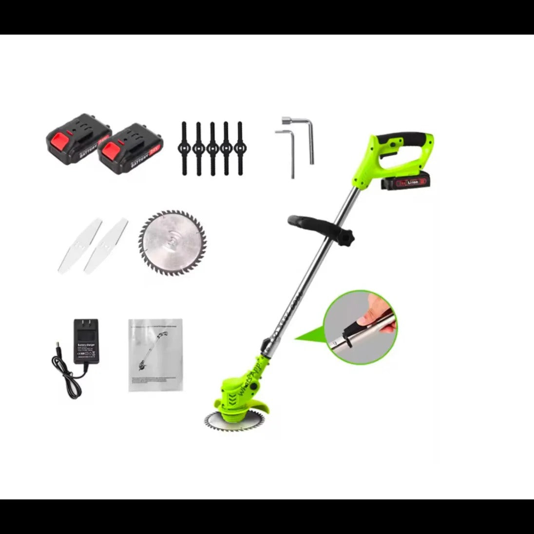 Trimmer Electric Portabil 800W cu 2 Baterii 24V