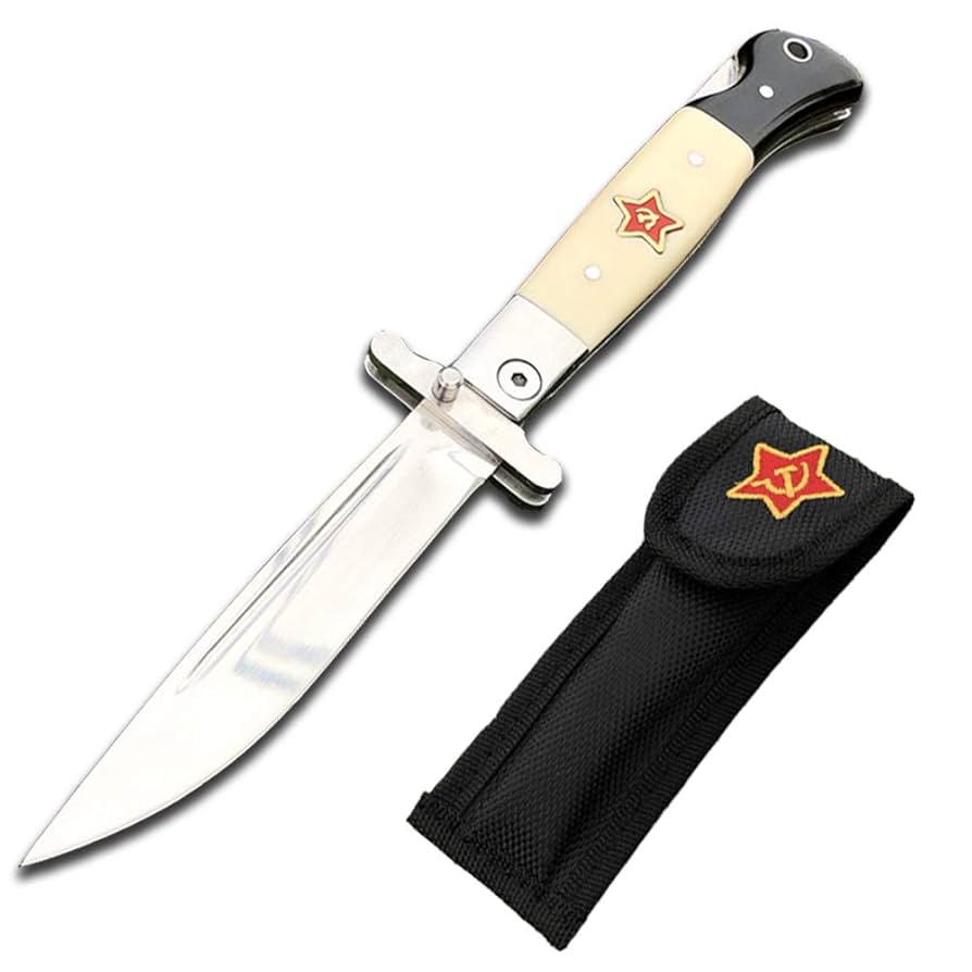 Briceag Rusesc cu deschidere manuala de Colectie 22 cm cu husa pentru prindere la curea