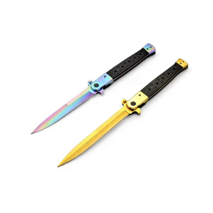 Set 2 Bricege Stiletto cu deschidere manual Auriu & Multicolor, lungime 33 cm