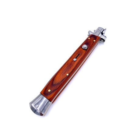 Automata tűsarkú kés, 34 cm, tokkal együtt, barna