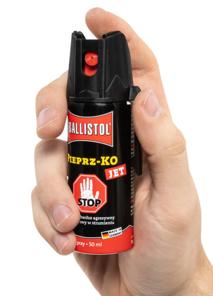 Set 2 spray-uri piper Balliston pentru autoaparare KO jet 50 ml raza 4-5m