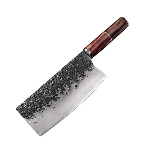 Кована кухненска ножица от неръждаема стомана, кафява дървена дръжка, 30 см