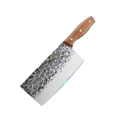 Chef's Cleaver, kézzel készített, twist penge, 33 cm, rozsdamentes acél, barna