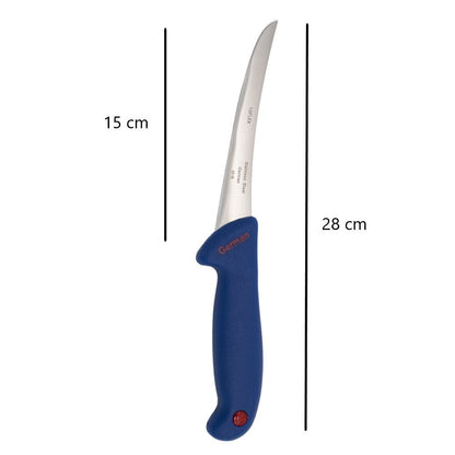 A készlet 4 db kék csontozó kést és egy mágneses támaszt 38 cm