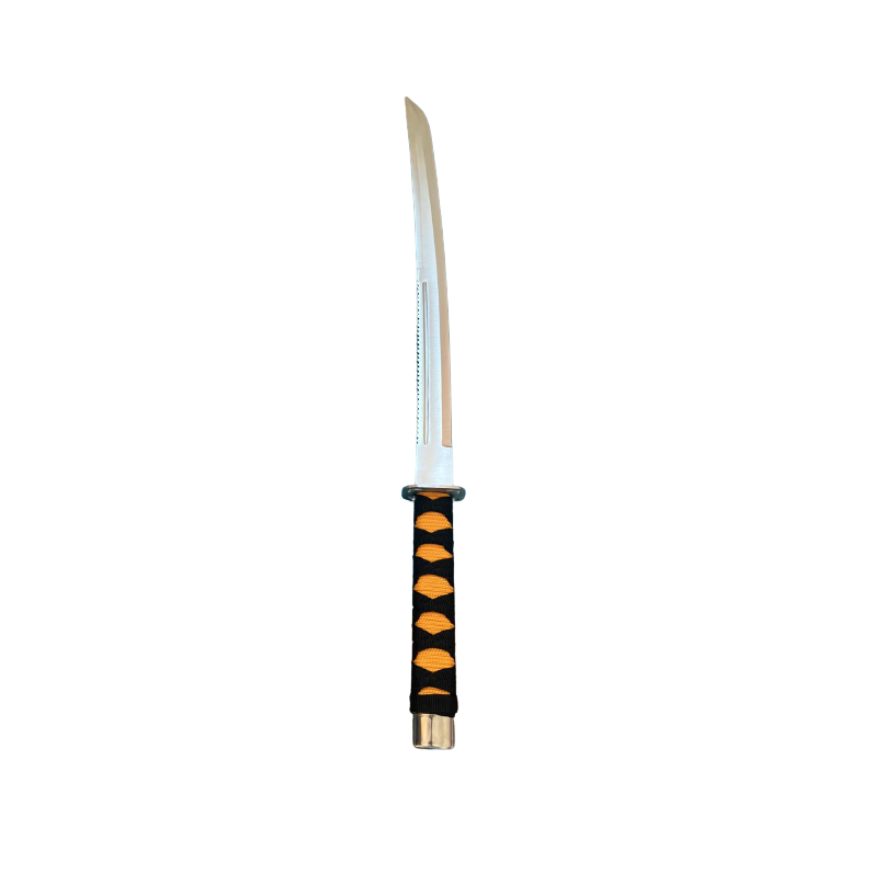 Самурайски меч, нощна пантера, плетена дръжка, 70 см, калъф от еко кожа