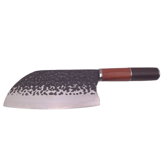 Нож за готвач, ръчна изработка, въртящо се острие, 30 см, неръждаема стомана, кафяв