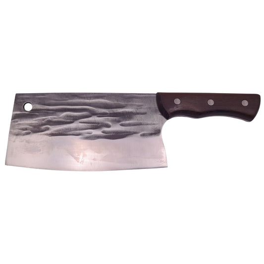 Месарски нож: ръчно кован, въглеродна неръждаема стомана, дървена дръжка, цяла дръжка 30 см
