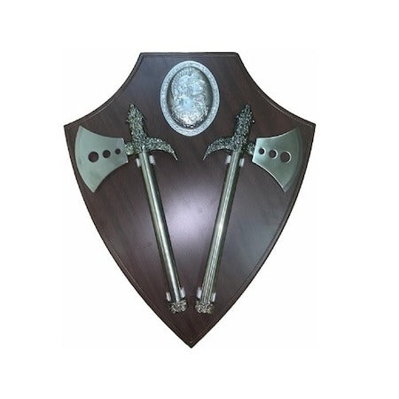 Set of 2 Decorative Panoply Axes with Wall Mount MS1089