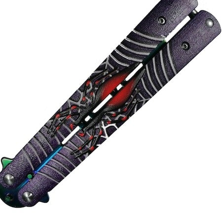 Butterfly Knife for Balisong Training Cs.Go, 23 Cm and Pouch with Belt Clip