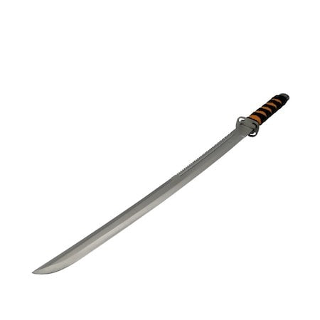 Самурайски меч, нощна пантера, плетена дръжка, 70 см, калъф от еко кожа